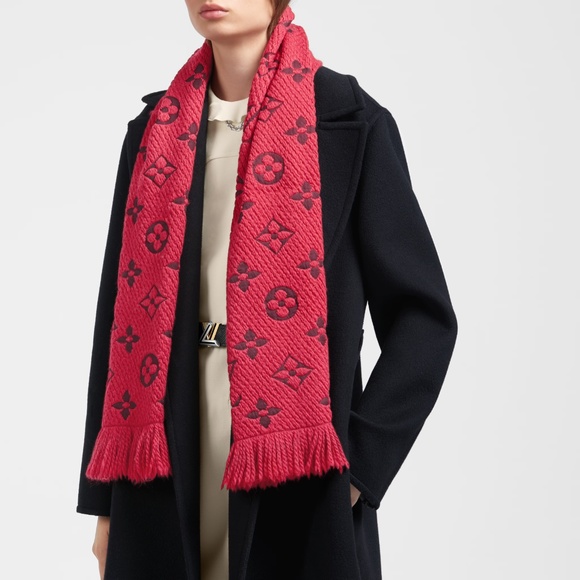Louis Vuitton LV Monogram Logomania Red Scarf